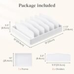 Lifewit Kitchen Cabinet Organizer for Food Contanier Lid, Lid Holder with 6 Adjustable Dividers & 7 Sections for Pantry Organizers and Storage, Home Drawer Organization, Large, 13" x 10" - Image 6