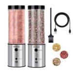 Larger Capacity Electric Salt and Pepper Grinder Set, Rechargeable Salt and Pepper Shakers Set, Kitchen Gadgets Salt and Pepper Mill