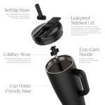 BrüMate Era Flip 40oz Tumbler with Covered Flip Down Straw | 100% Leakproof Insulated Tumbler | Made of Stainless Steel | Cup Holder Friendly Base | 40oz (Mocha) - Image 4