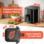 NEWBULIG Air Fryer, Compact Digital 3 Qt Airfryer with Nonstick Plate & Dishwasher Safe Basket, Quick Easy Meals, Features Auto Shutoff and Simple Touchscreen, Ideal for Small Spaces - Image 4